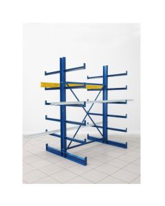Kragarmregal, Traglast 200 kg. enzianblau, ein- oder zweiseitig verf&uuml;gbar