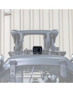 Vetter LUXX RC Rückfahrkamera mit 140° Blickwinkel, montiert am Gegengewicht eines Gabelstaplers, Made in Germany