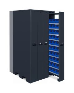 Der Werkstattschrank von Apfel hat eine Tragfähigkeit von 900 kg pro Auszugfach.