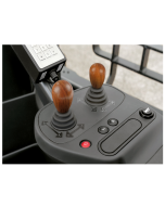 Der Linde Joystick für die Einhebelbedienung liegt gut in der Hand.