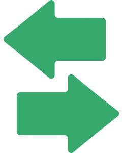 1A-Tapes Antirutsch-Piktogramm &bdquo;Doppelpfeil" in Gr&uuml;n, rutschhemmend f&uuml;r sichere Kennzeichnung von Zwei-Wege-Verkehr