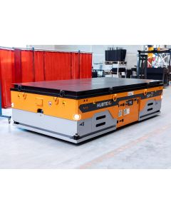 Der Plattformtransporter von Hubtex ist Ihr universelles Hilfsmittel für das Bewegen großer Lasten.