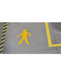 Mit dem 1A-Tapes Bodenpiktogramm &bdquo;Fu&szlig;g&auml;nger" lenken Sie Personen sicher durch Lager- und Produktionsbereiche.