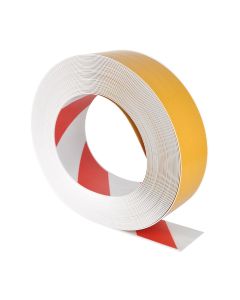 1A-Tapes Warnmarkierungsband linksweisend in Rot/Wei&szlig; f&uuml;r klare Wegef&uuml;hrung in Lager und Produktion